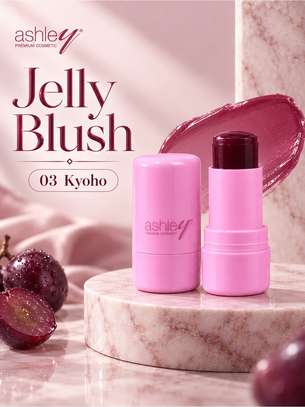 Ashley Jelly Blush 03 Kyoho | Thai T-Beauty Jelly Tint Blush